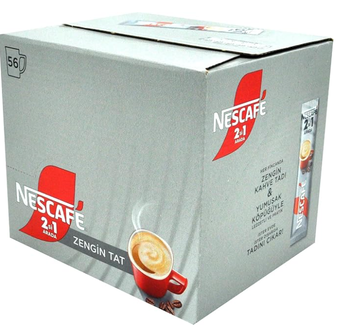 Nescafe 2 in 1 Unsweetened, Coffee + Coffee creamer, No Added Sugar - 56 Sticks - Image 5
