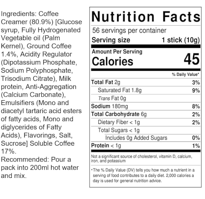Nescafe 2 in 1 Unsweetened, Coffee + Coffee creamer, No Added Sugar - 56 Sticks - Image 4