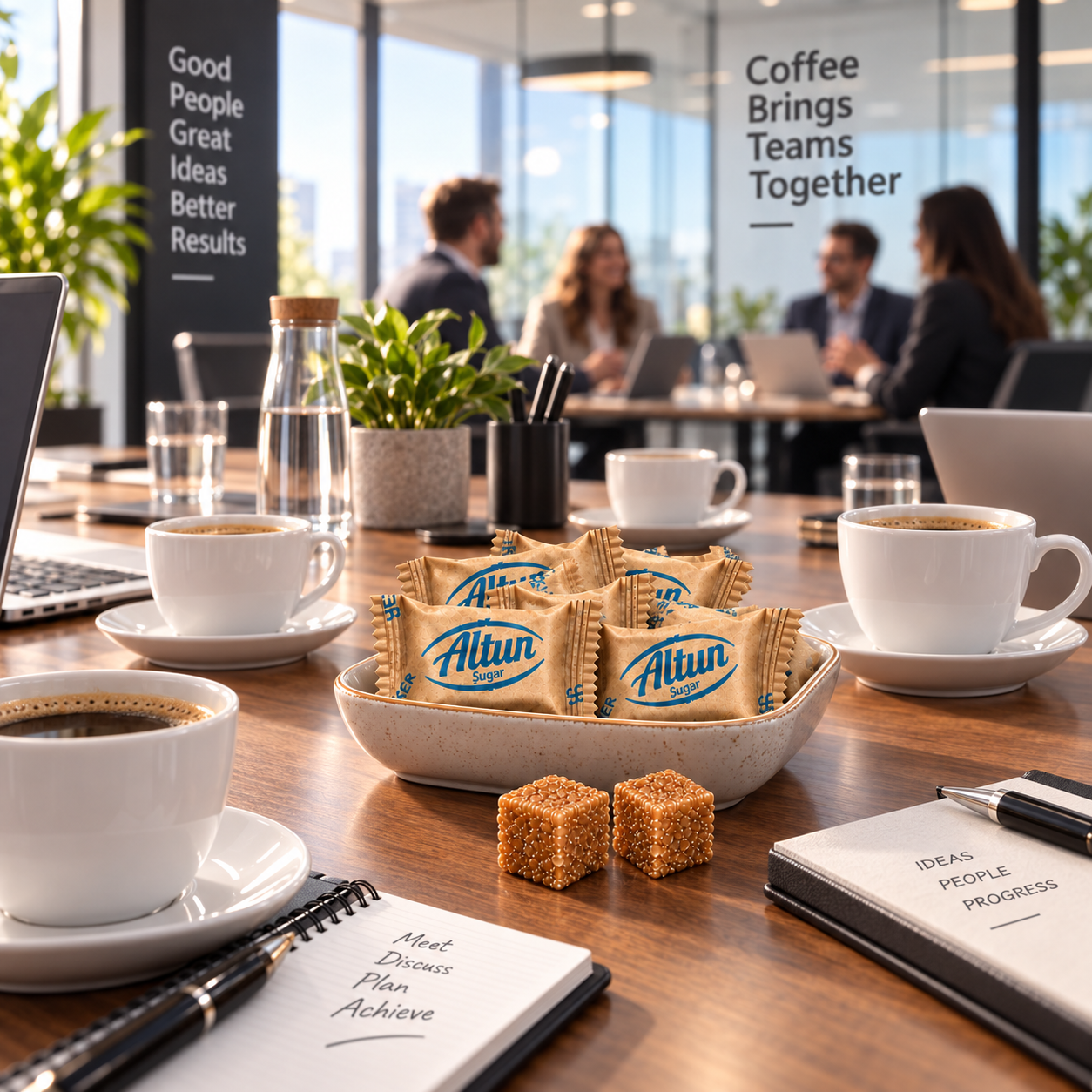 Altun Brown Sugar Cubes, Approx. 145 Individually Wrapped Cane Sugar Cubes for Coffee & Tea, Premium Single Serve Sugar Packets, 500g (17.6 oz), Includes Stainless Steel Coffee Spoon - Image 4